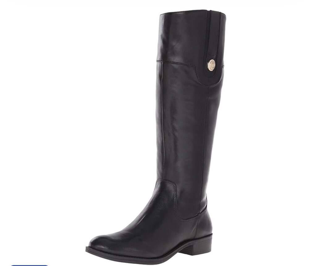 Tommy Hilfiger Dalyn Black Leather Knee High Riding Boots Size 9.5M
